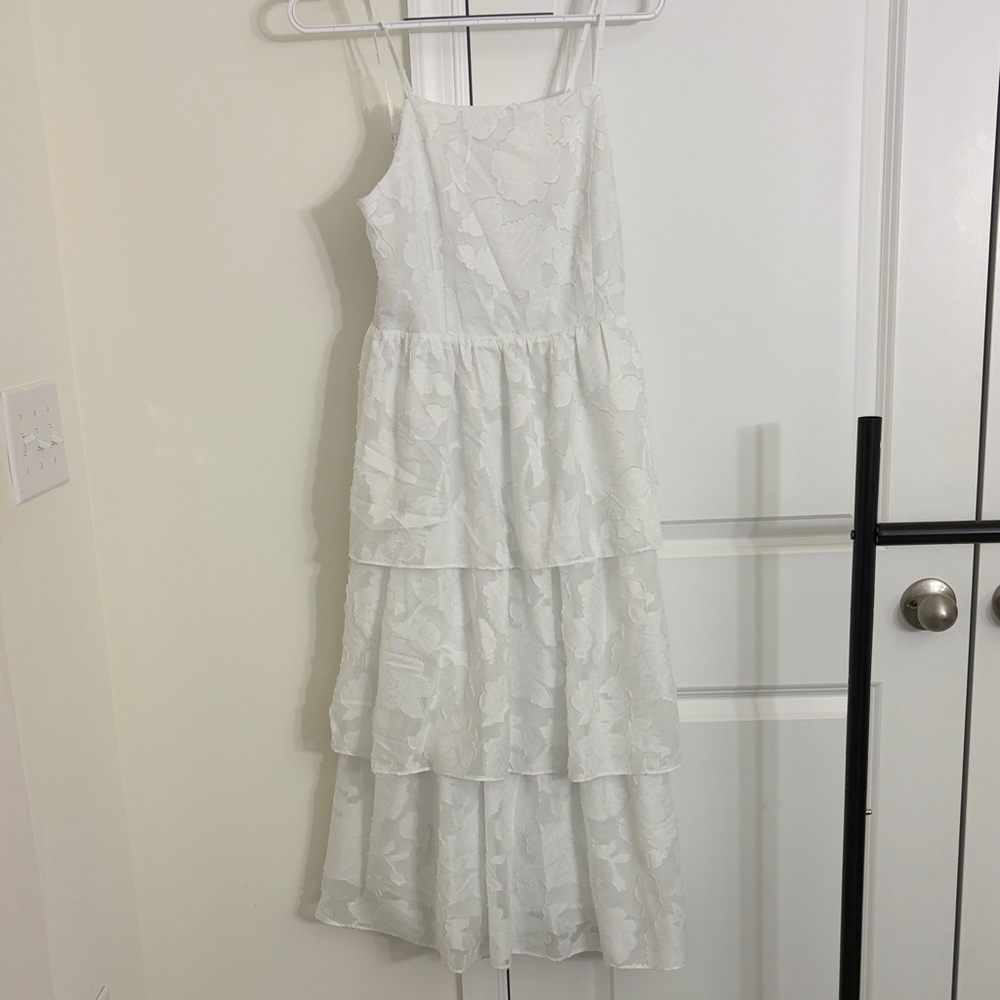 Elegant White Tiered Dress